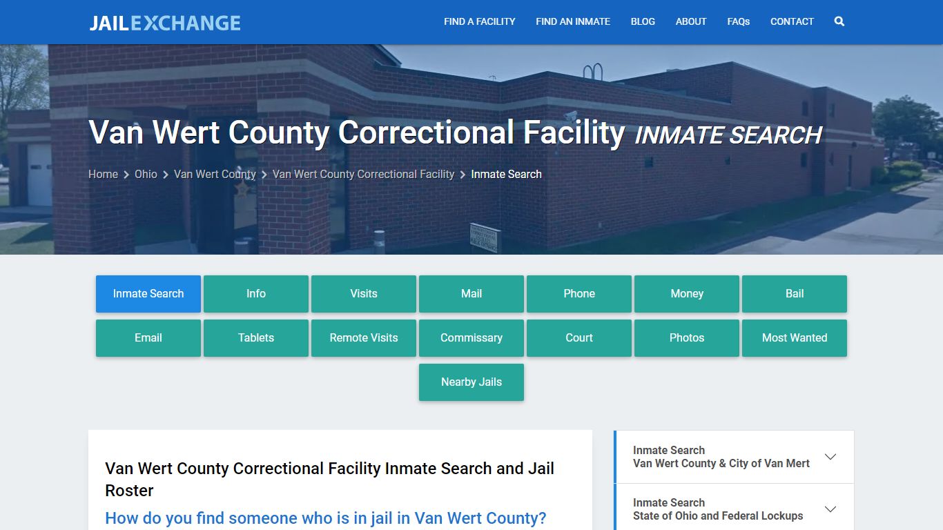 Van Wert County Correctional Facility Inmate Search - Jail Exchange